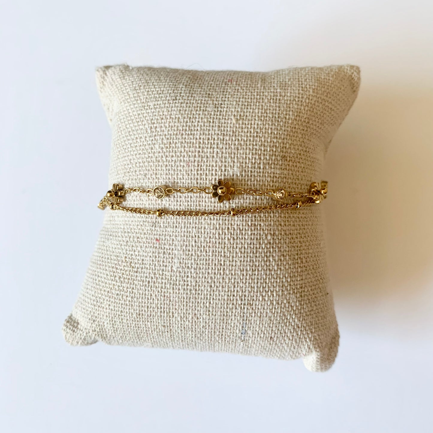 Bracelet « double rang fleurs »