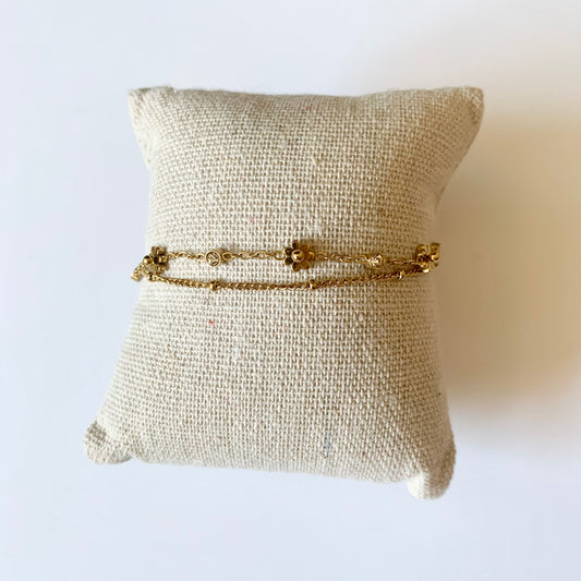 Bracelet « double rang fleurs »