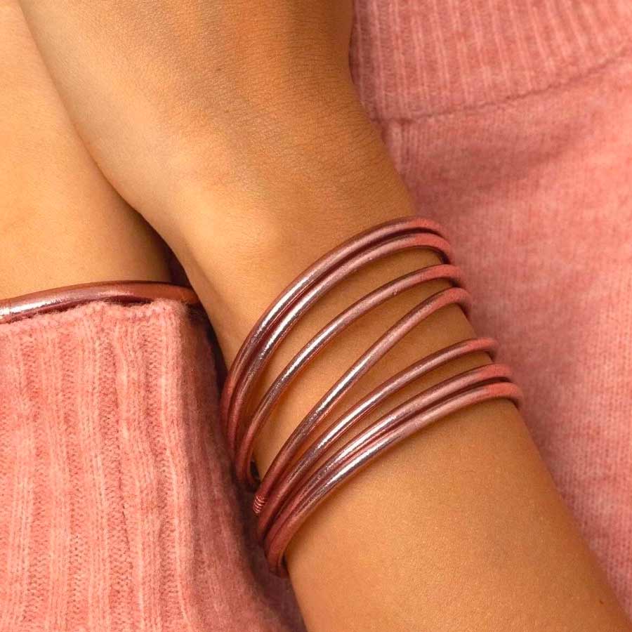 Joncs Tibetains fins S rose gold
