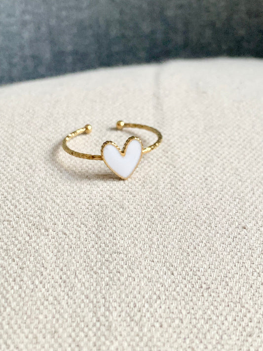 Bague « coeur blanc »