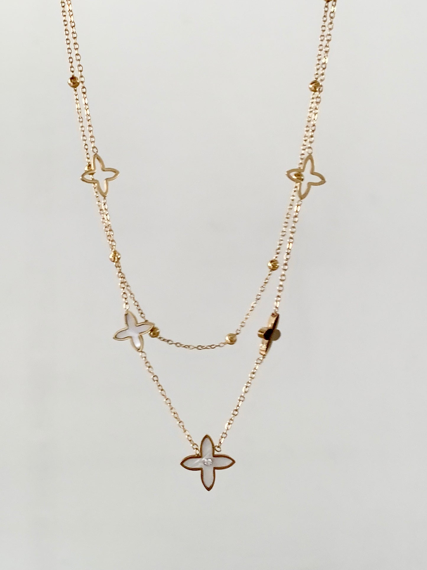 Collier double rang croix
