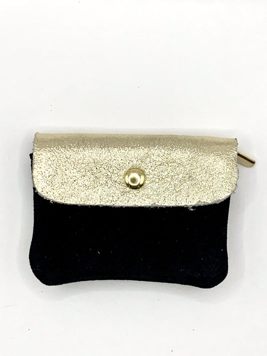 Porte-monnaie doré et noir