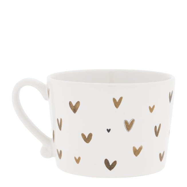 Mug White/little hearts in brown