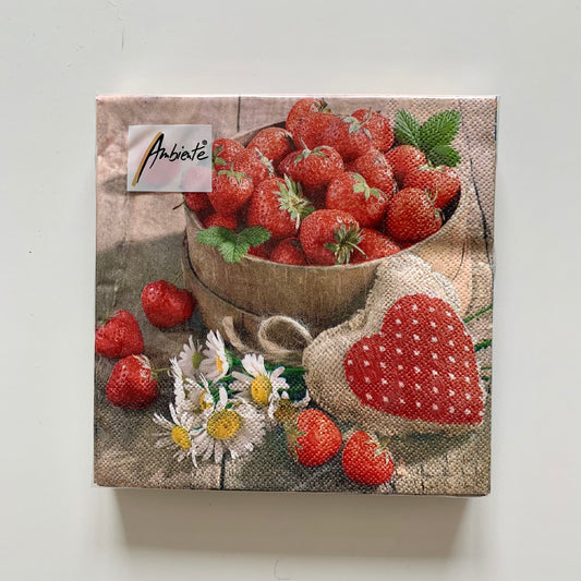 Serviettes cueillette de fraises