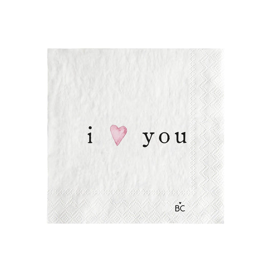 Serviettes « I love you »