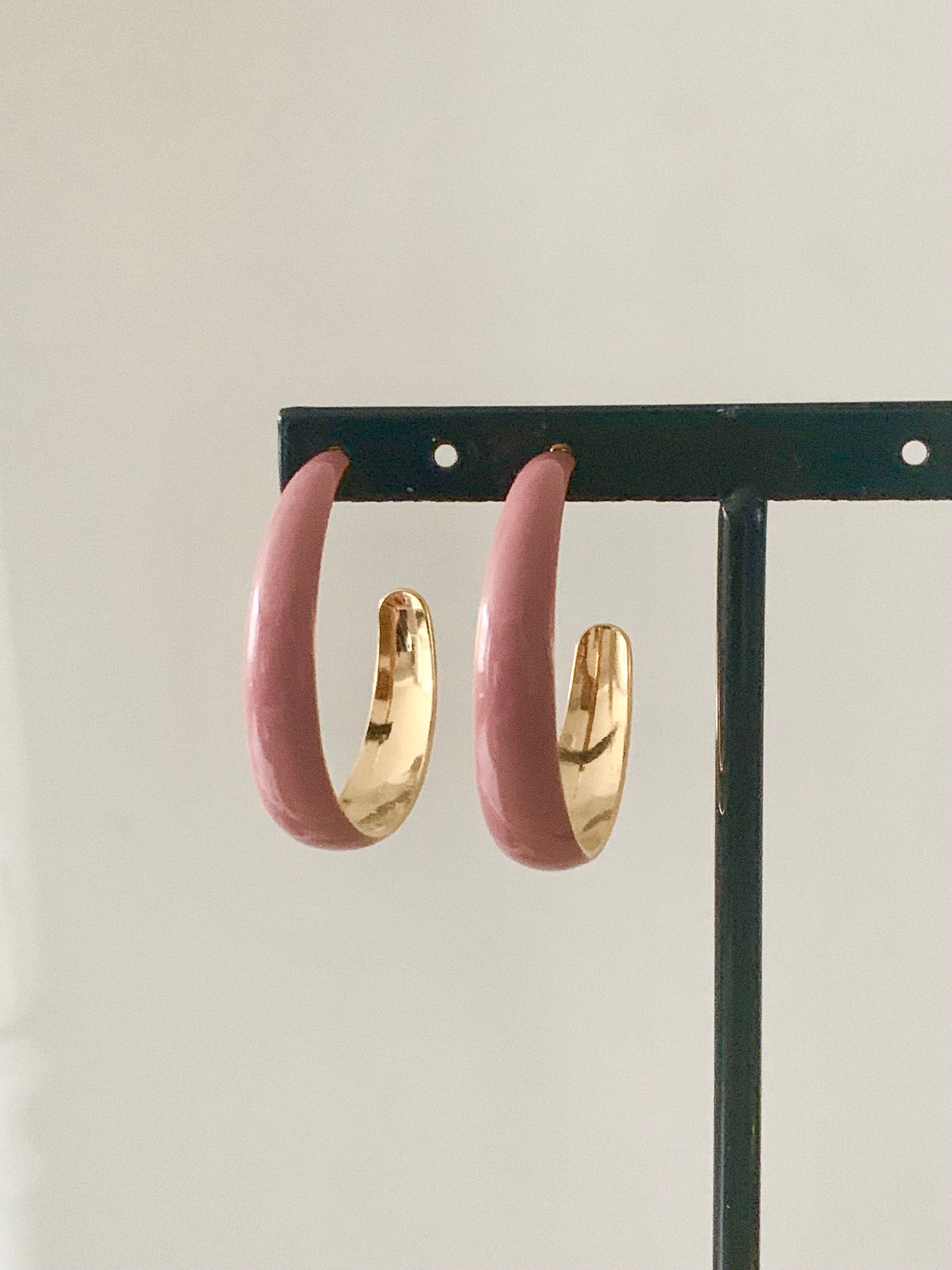 Boucles d’oreilles « créoles vieux rose »