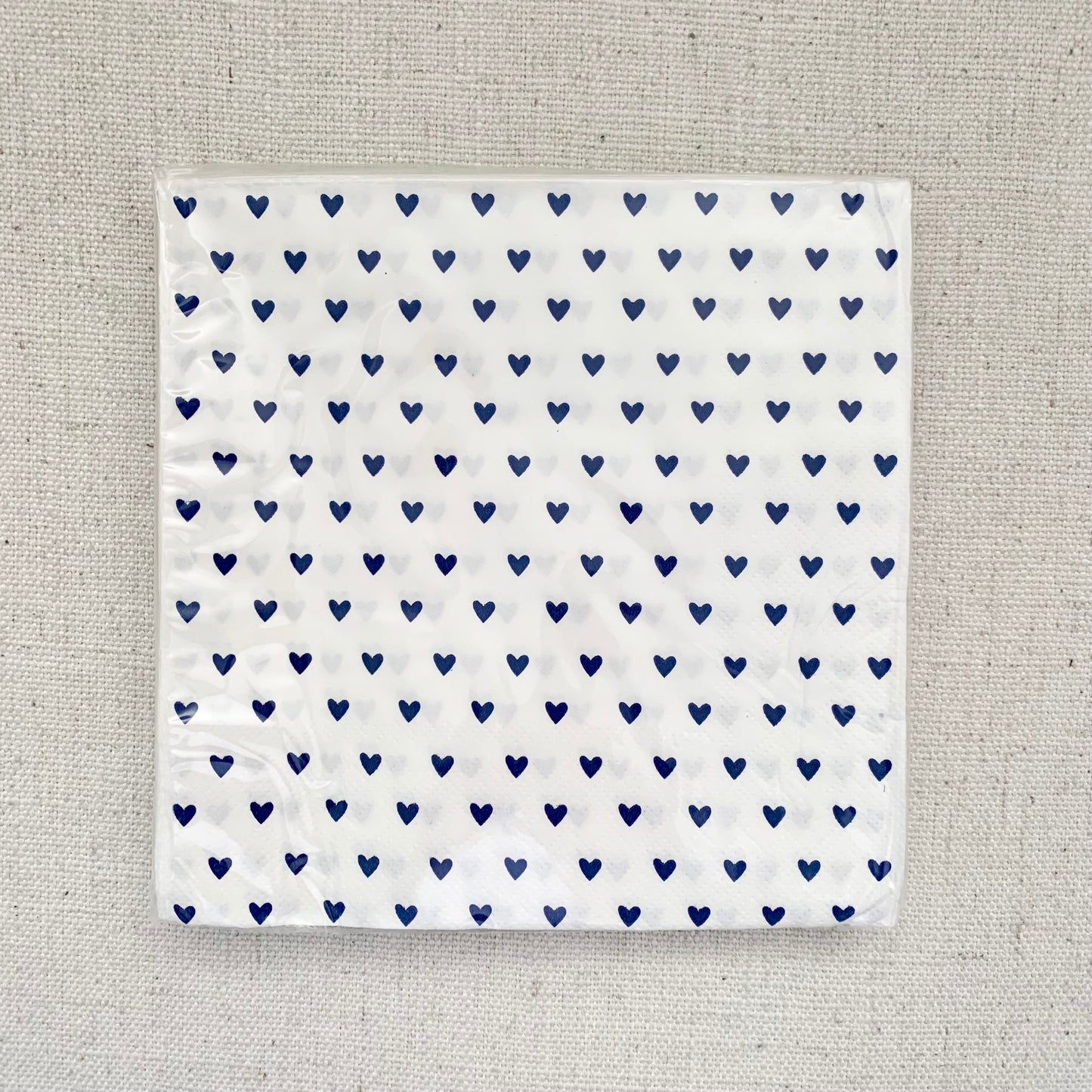 Serviettes coeurs bleus
