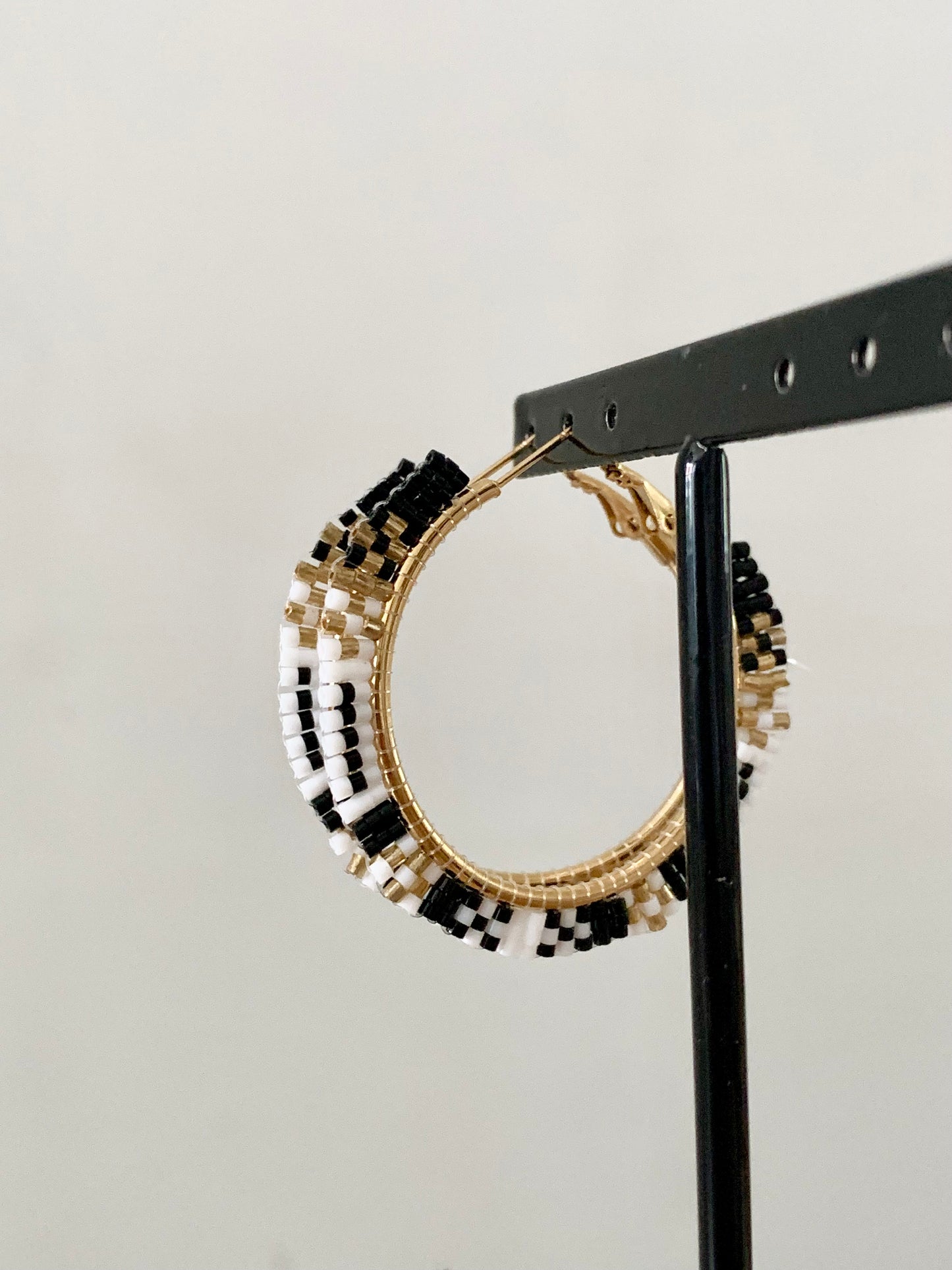 Boucles d’oreilles Emma noir&blanc