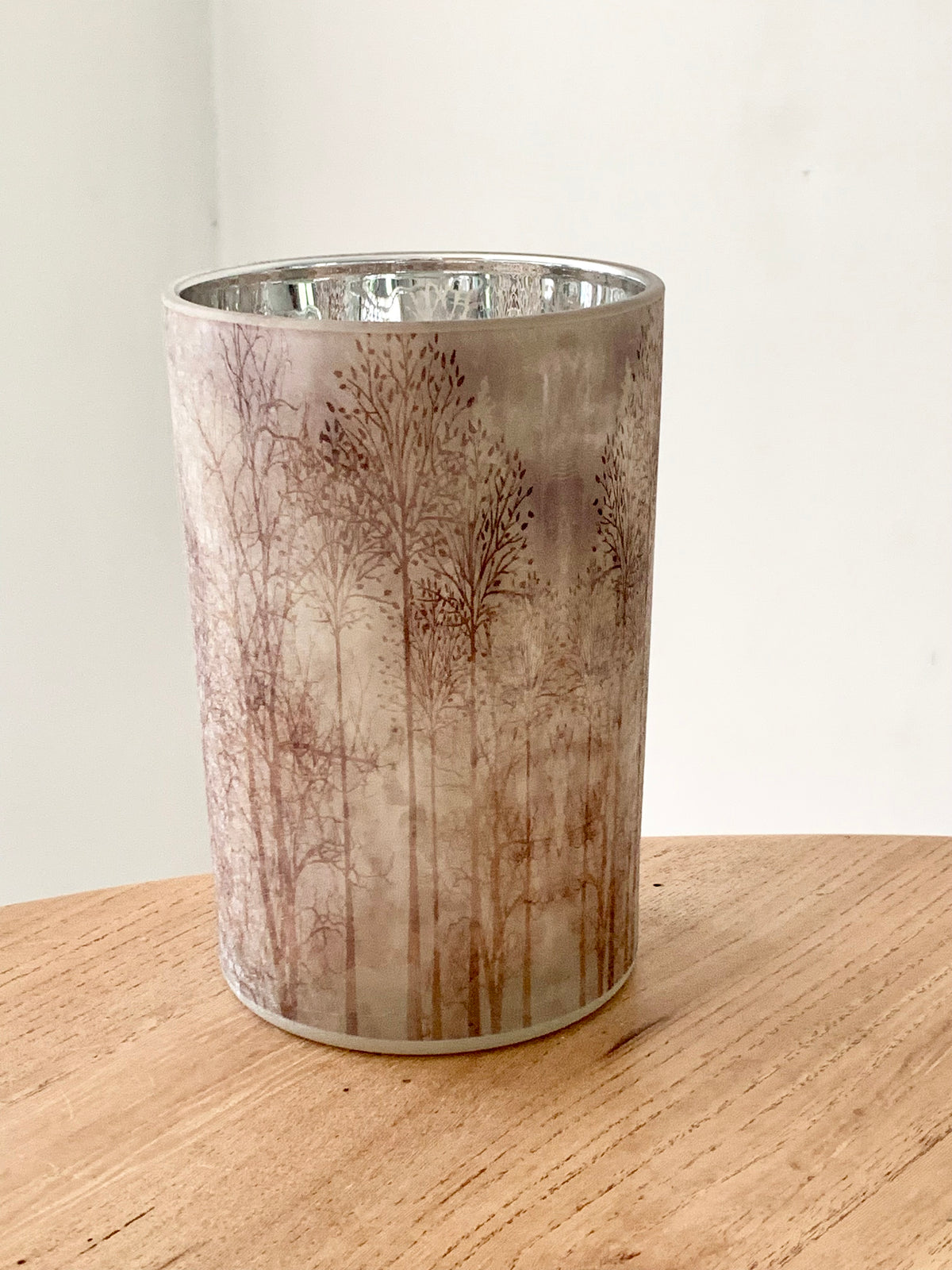 Photophore « arbres » beige L