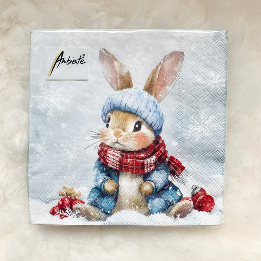Serviettes lapin d’hiver