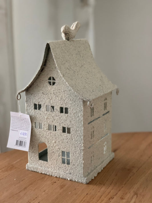 Photophore maison avec oiseau
