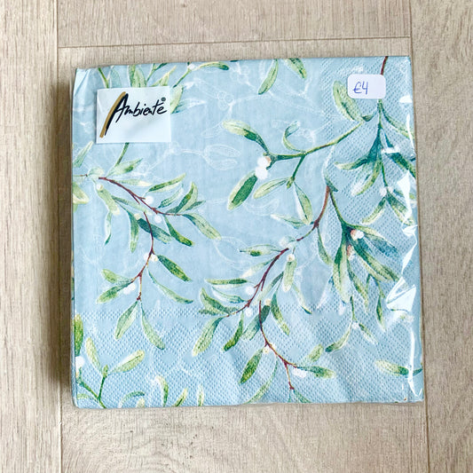 Serviettes « mistietoe all over green »