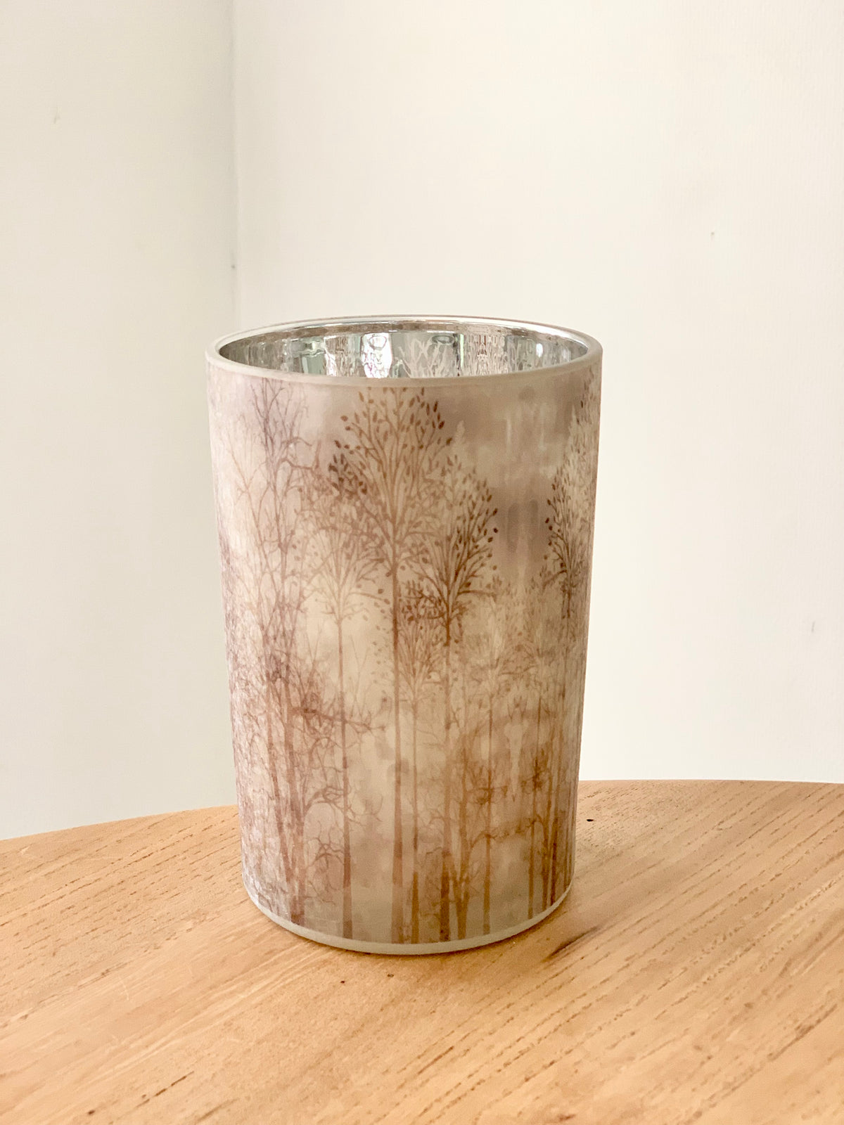 Photophore « arbres » beige L