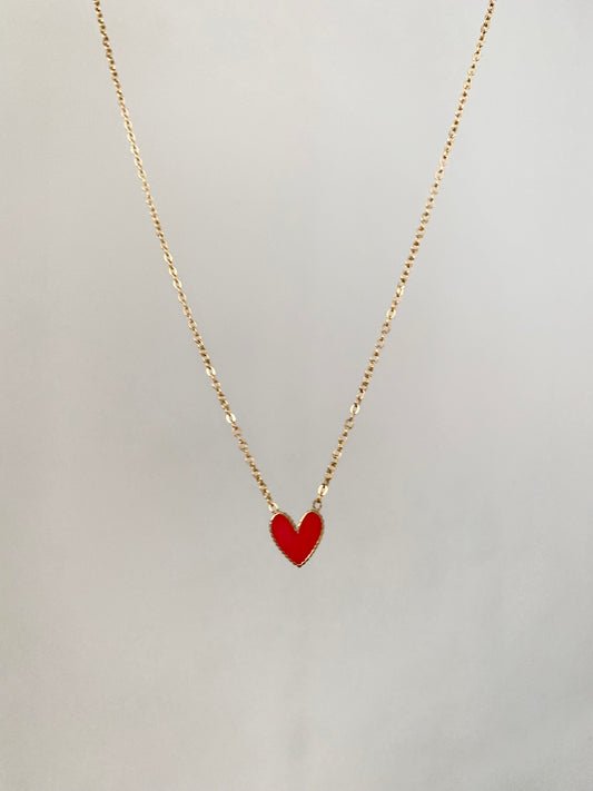 Collier « coeur fushia »