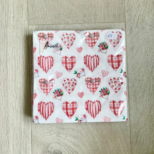 Serviettes « lovely hearts »