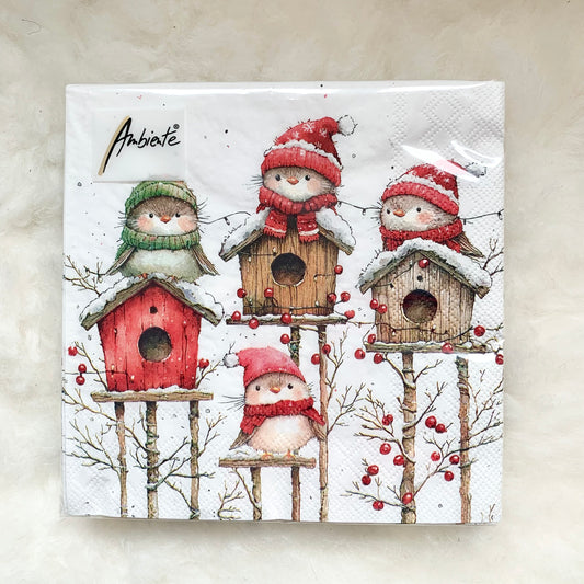 Serviettes oiseaux d’hiver
