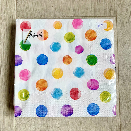 Serviettes « pois couleurs »