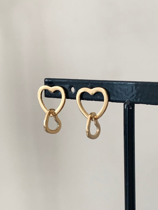 Boucles d’oreilles coeurs entrelacés