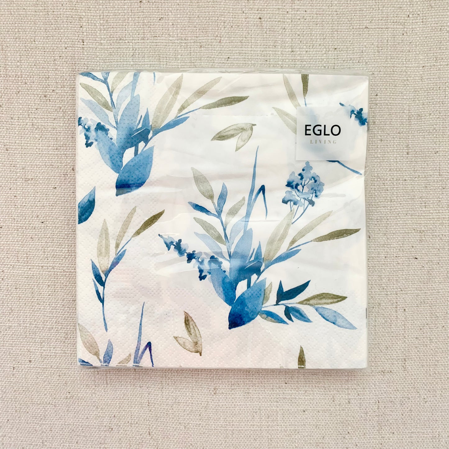 Serviettes feuilles bleues