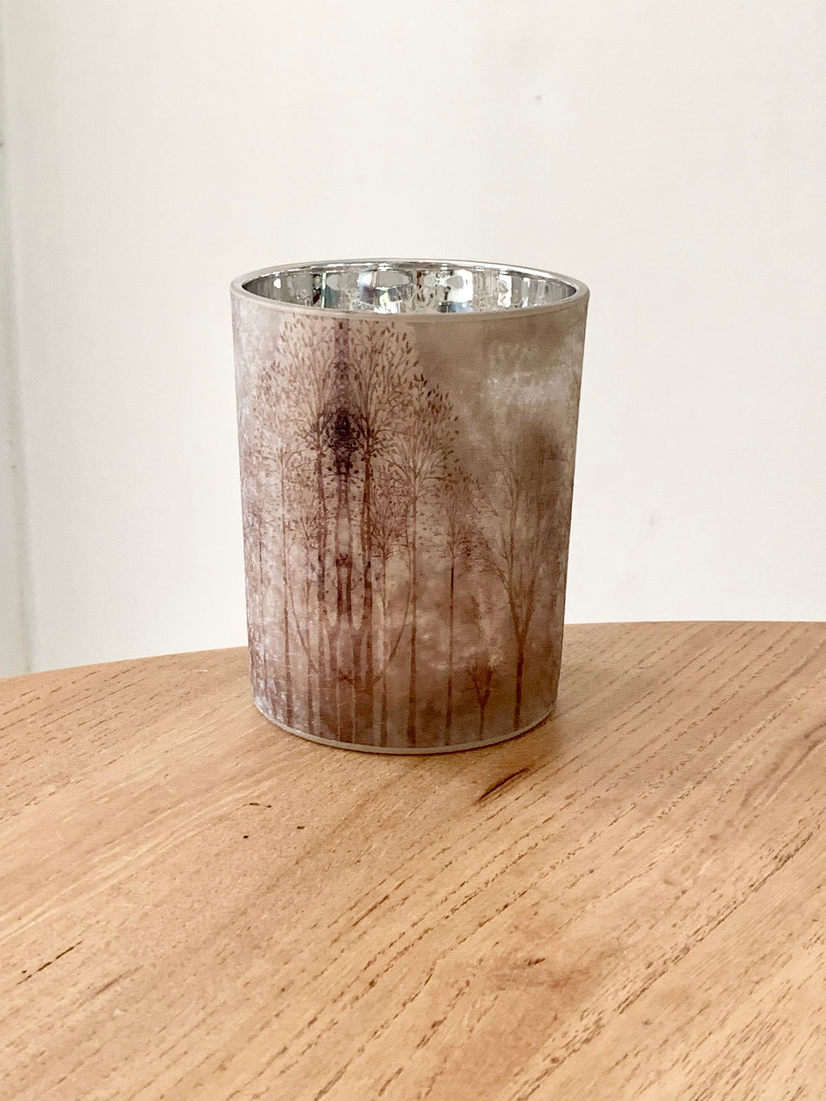 Photophore « arbres » beige M