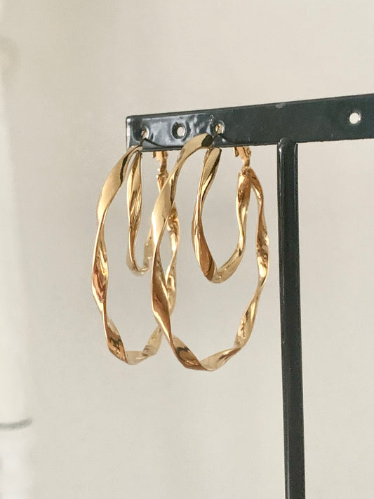 Boucles d’oreilles « double créoles »