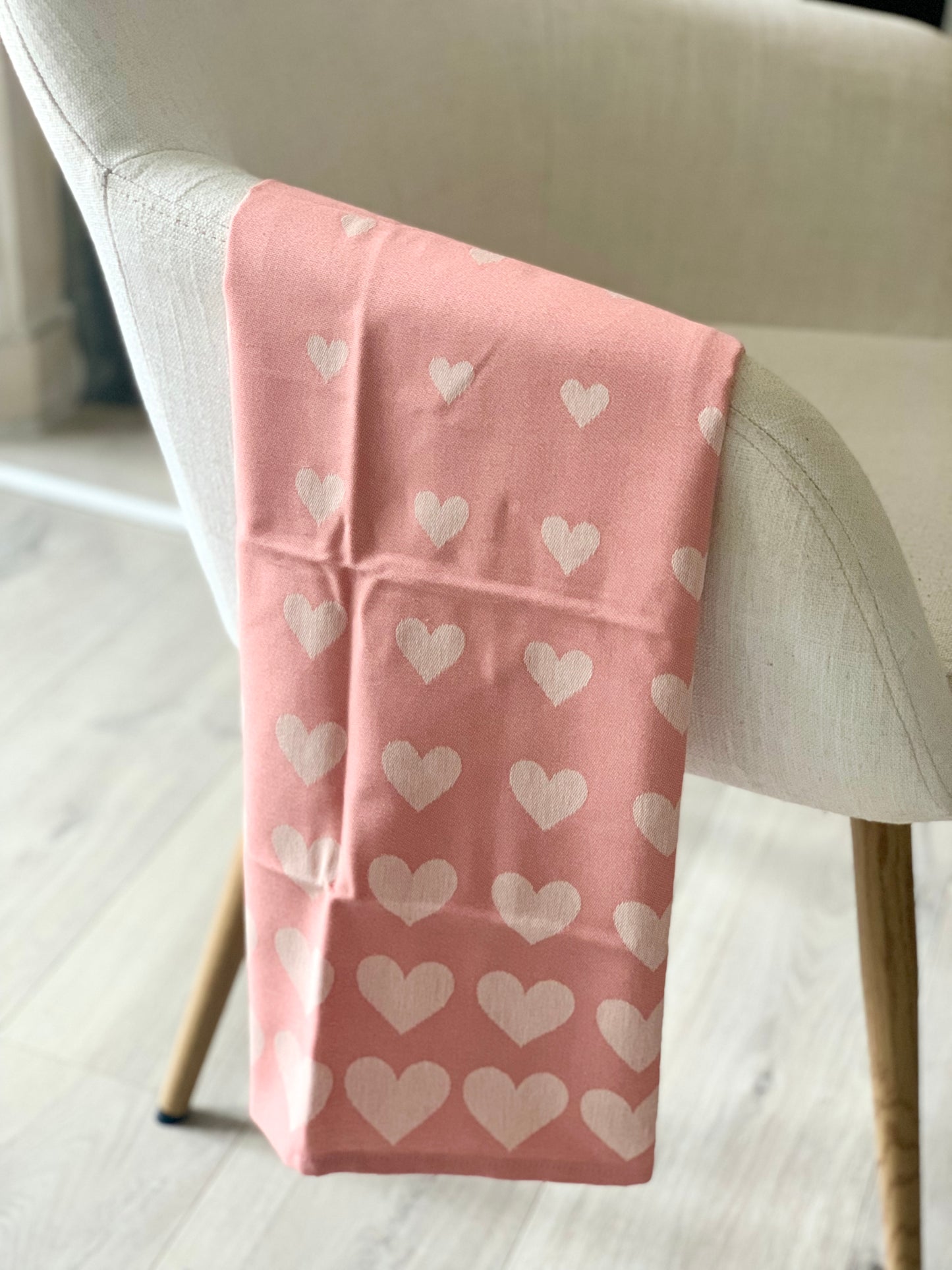 Essuie de cuisine coeurs rose