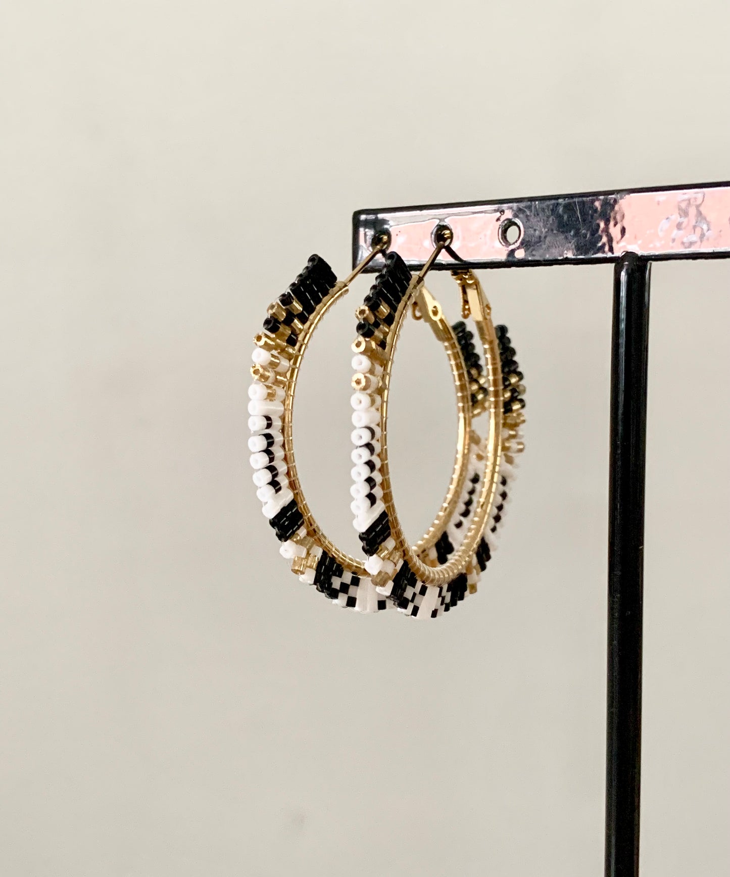 Boucles d’oreilles Emma noir&blanc