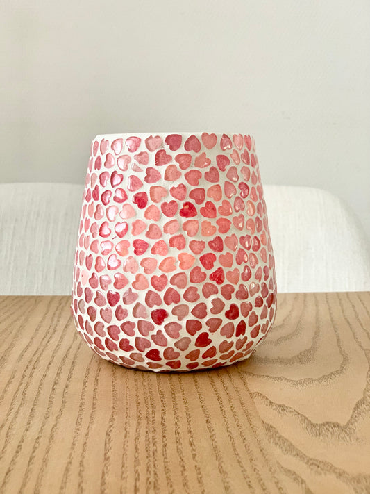 Photophore « mosaïque coeurs » L