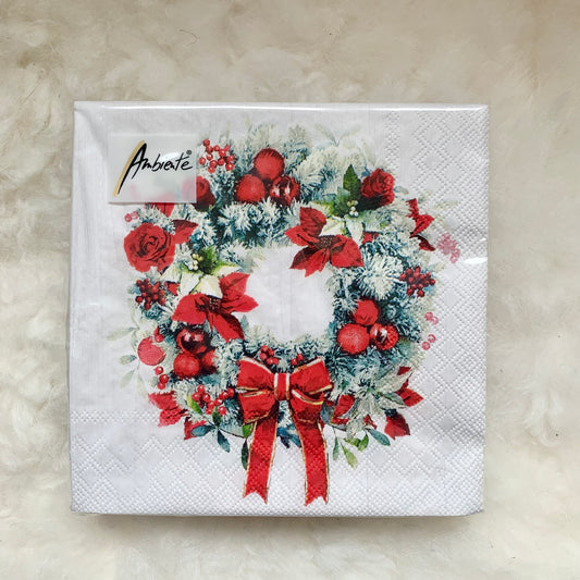 Serviettes couronne de Noël