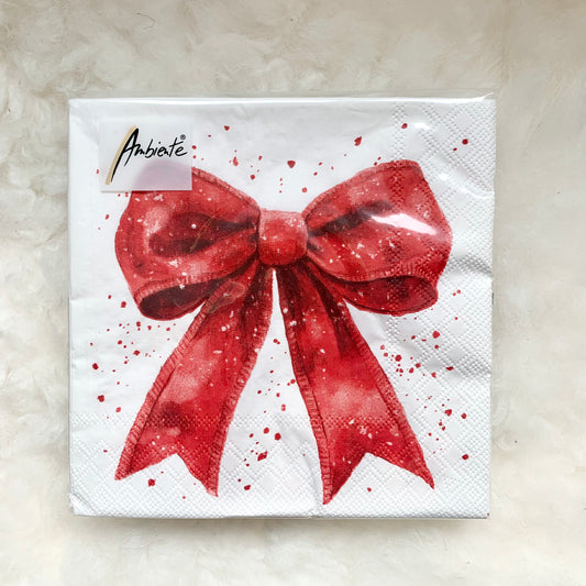 Serviettes noeud rouge