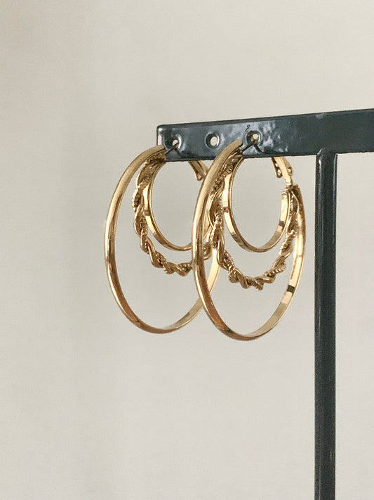 Boucles d’oreilles « créoles triples »