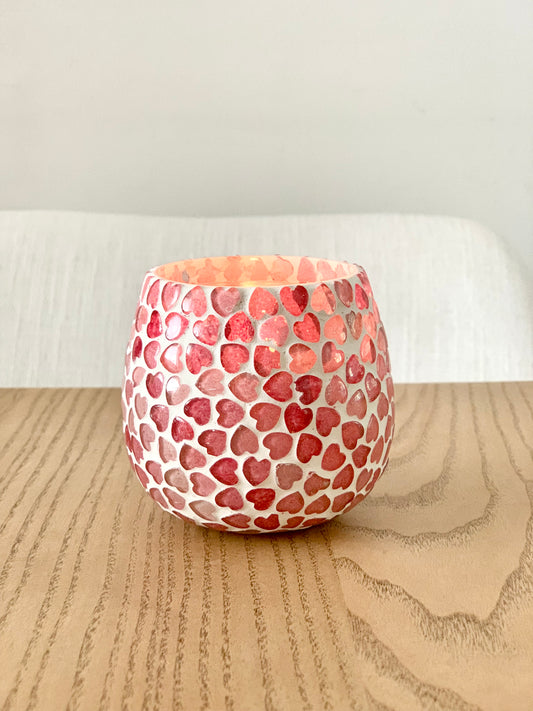 Photophore « mosaïque coeurs » S