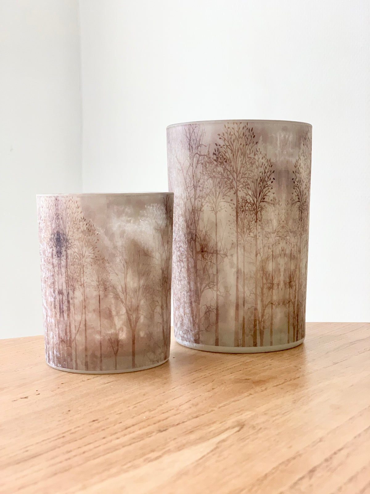 Photophore « arbres » beige M