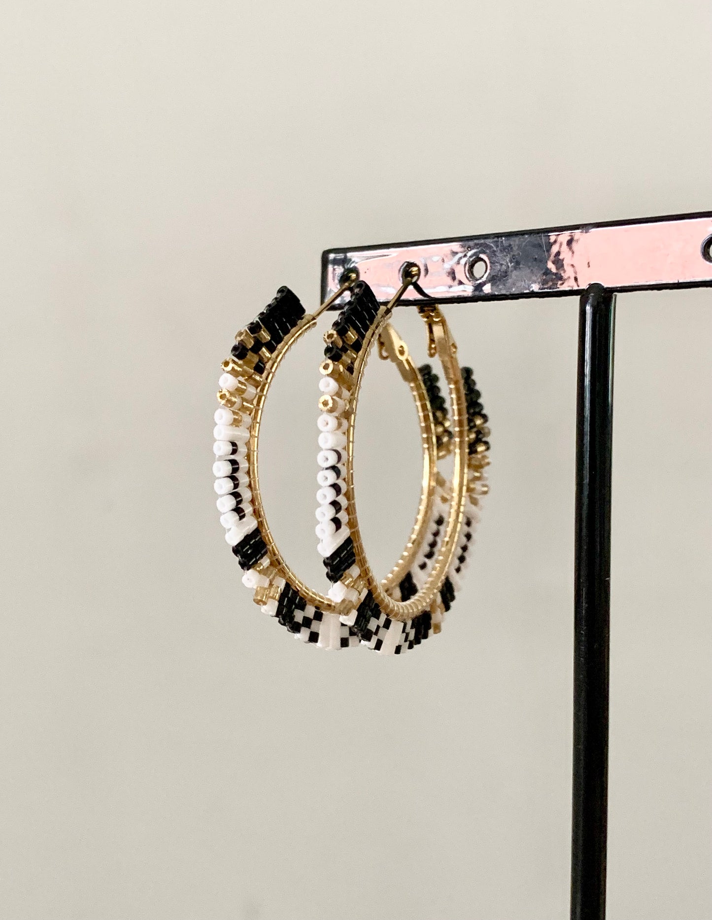 Boucles d’oreilles Emma noir&blanc