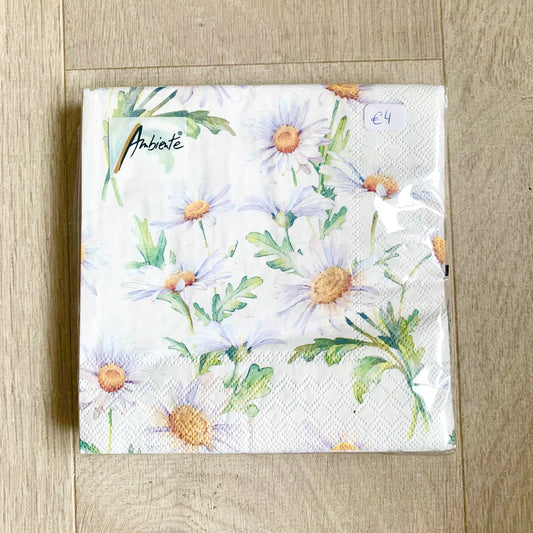 Serviettes «beautiful daisies white »