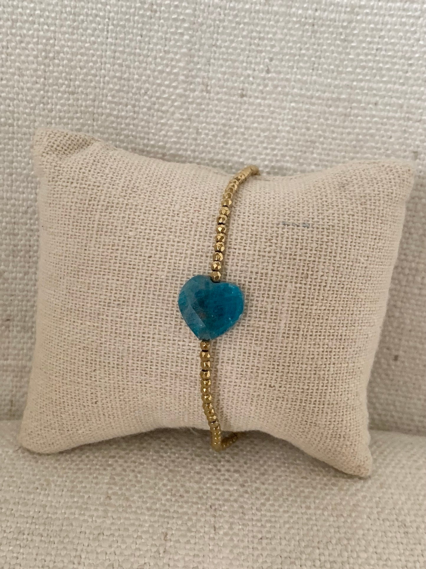 Cœur de pierre Apatite bleue