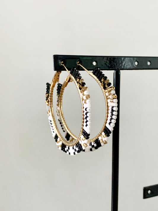 Boucles d’oreilles Emma noir&blanc